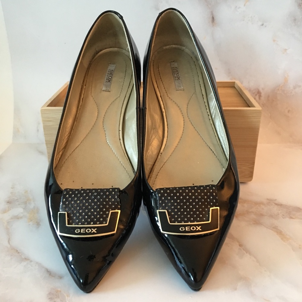 Geox Black Patent Leather Flats - Picture 2 of 5
